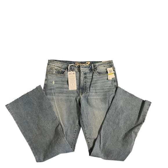 3/$30 🍂 Seven7 Felicity High Rise Slim Light Blue Flared Jeans - Picture 4 of 11